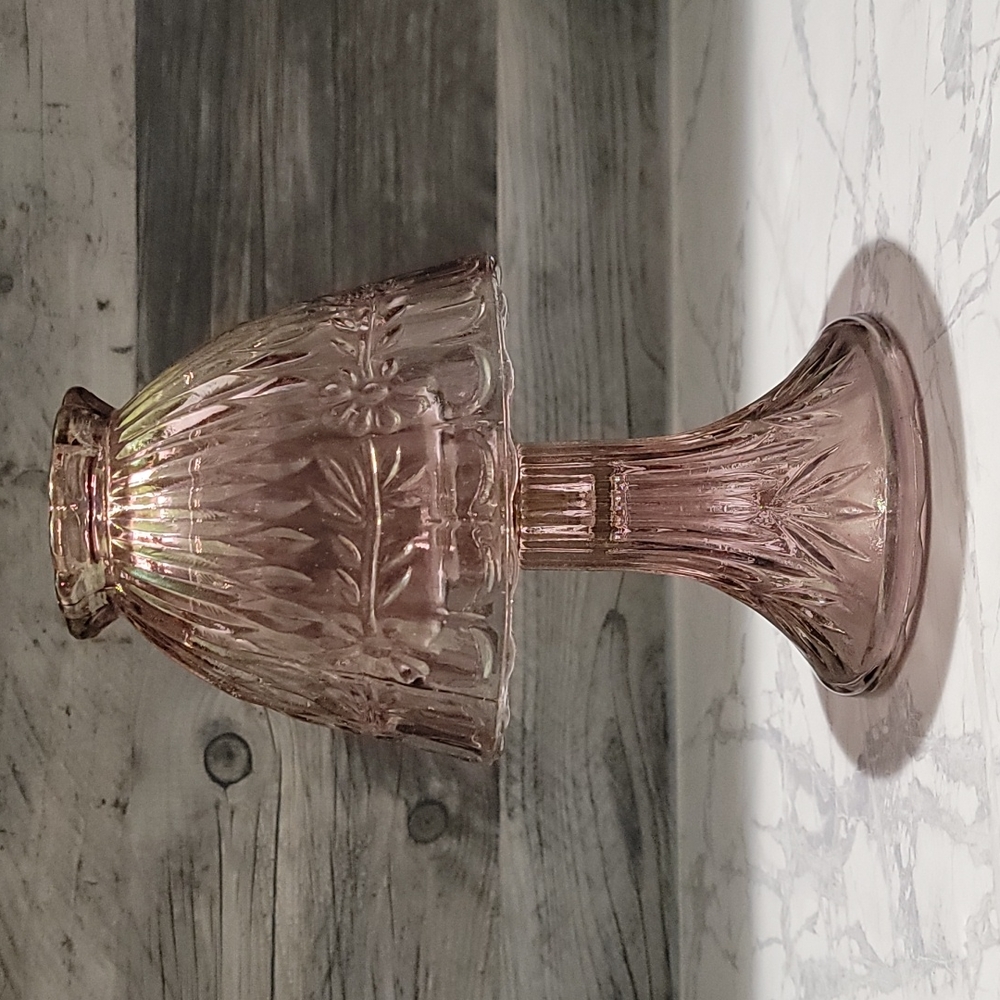 Send Me Offers! Vintage Pink Purple Gold Iridescent Glass Fairy Lamp 3 PC Set
